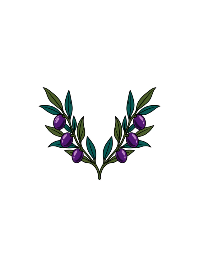 Twin Olive Sprigs Tattoo clean design