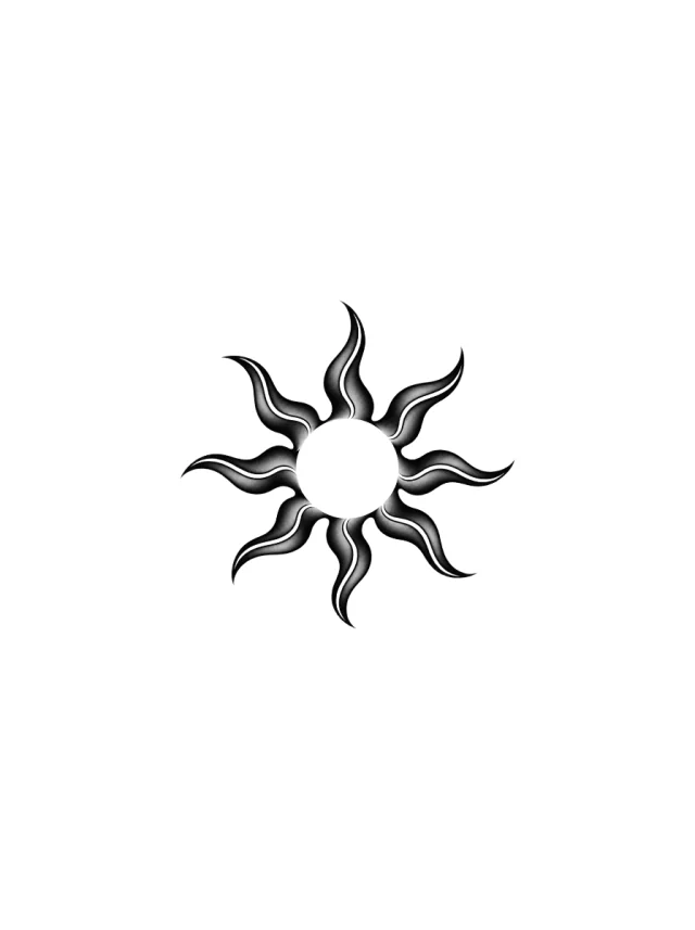 Open Flame Ornamental Sun Tattoo clean design