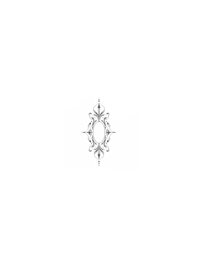 Dotwork Ornamental Hip Tattoo clean design