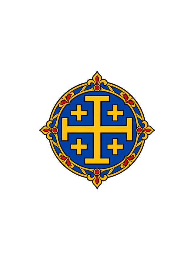 Blue Jerusalem Cross Roundel Tattoo clean design