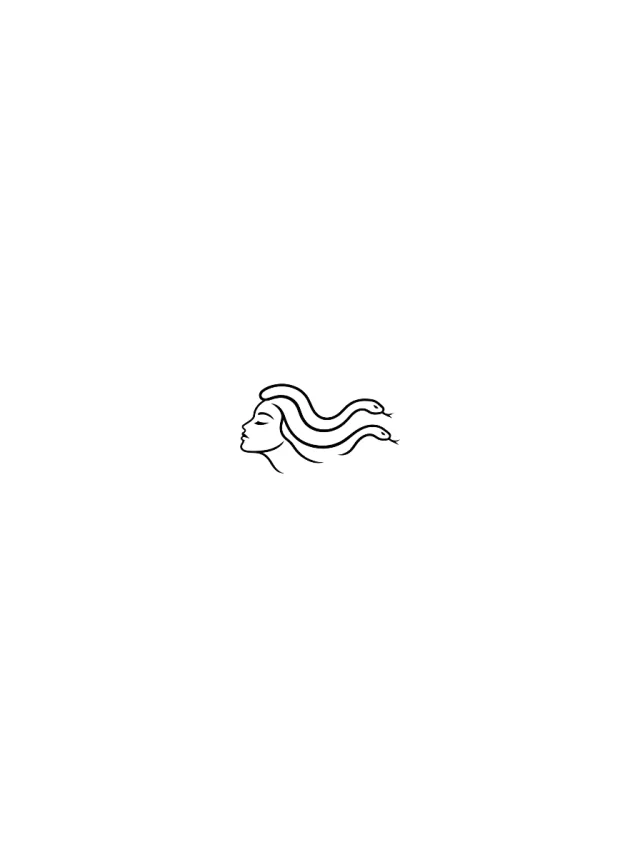 Horizontal Medusa Profile Tattoo clean design