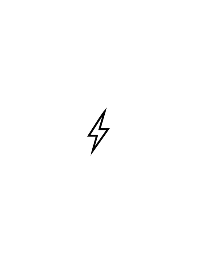 Minimalist Lightning Face Tattoo clean design