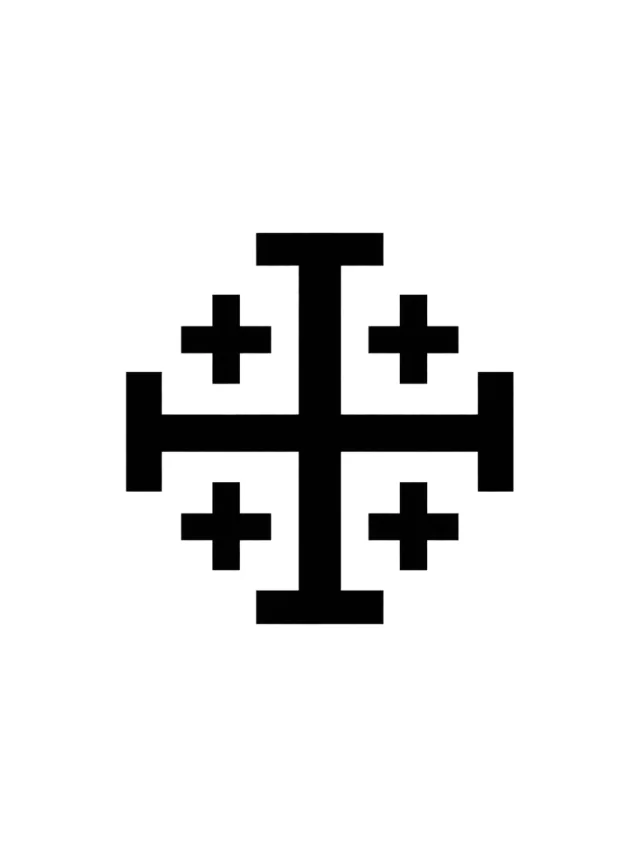 Classic Jerusalem Cross Tattoo clean design
