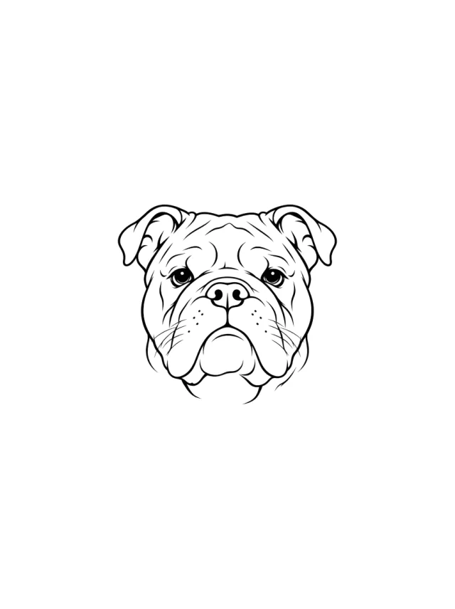 Minimalist Bulldog Tattoo clean design