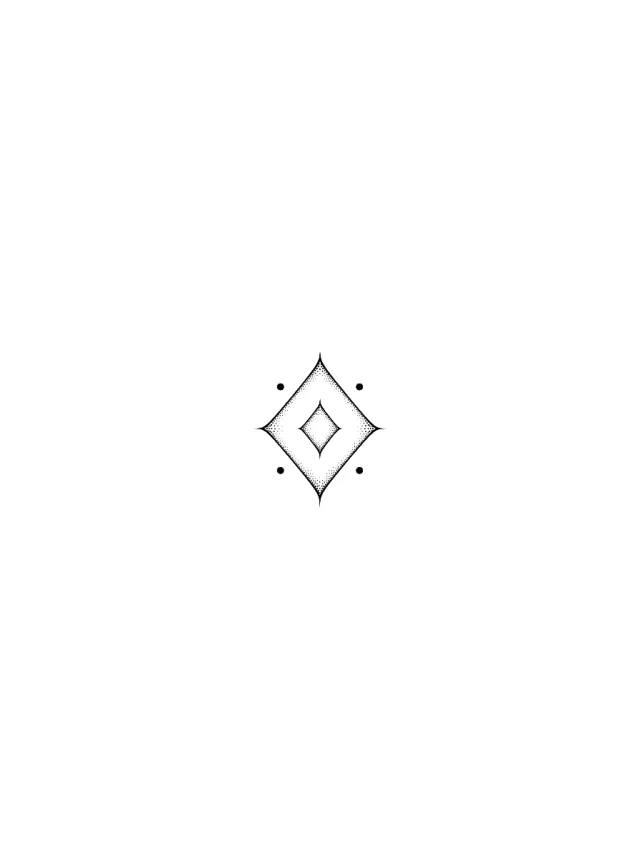 Dotwork Diamond Frame Neck Tattoo clean design