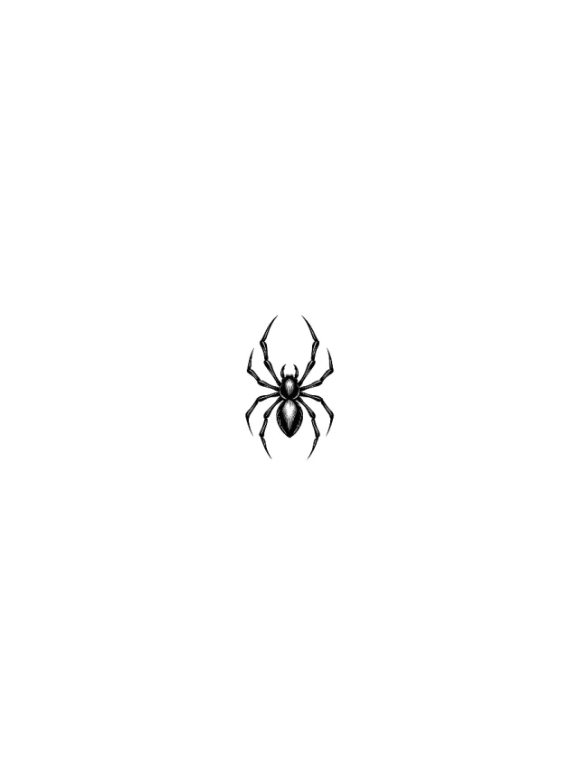 Blackwork Spider Face Tattoo clean design