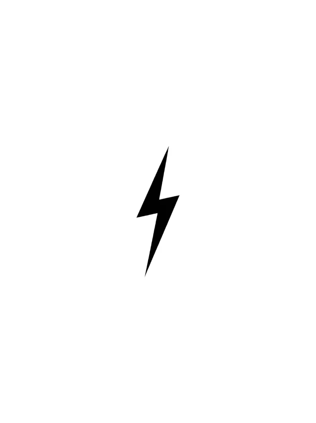 Blackwork Lightning Finger Tattoo clean design