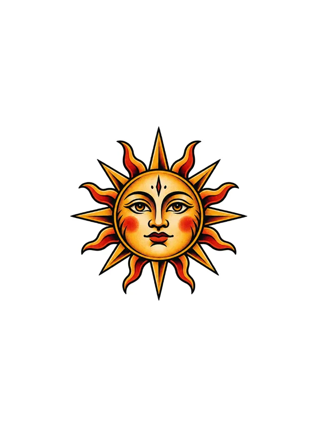 Old School Sun Disk Wrist Tattoo clean design