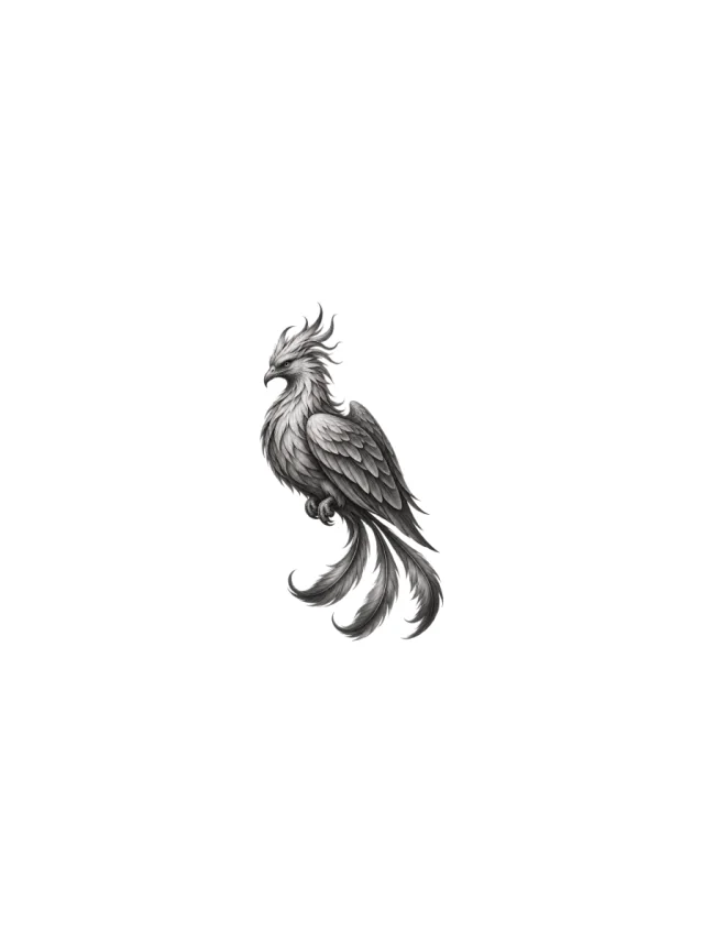 Micro-Realism Resting Phoenix Forearm Tattoo clean design