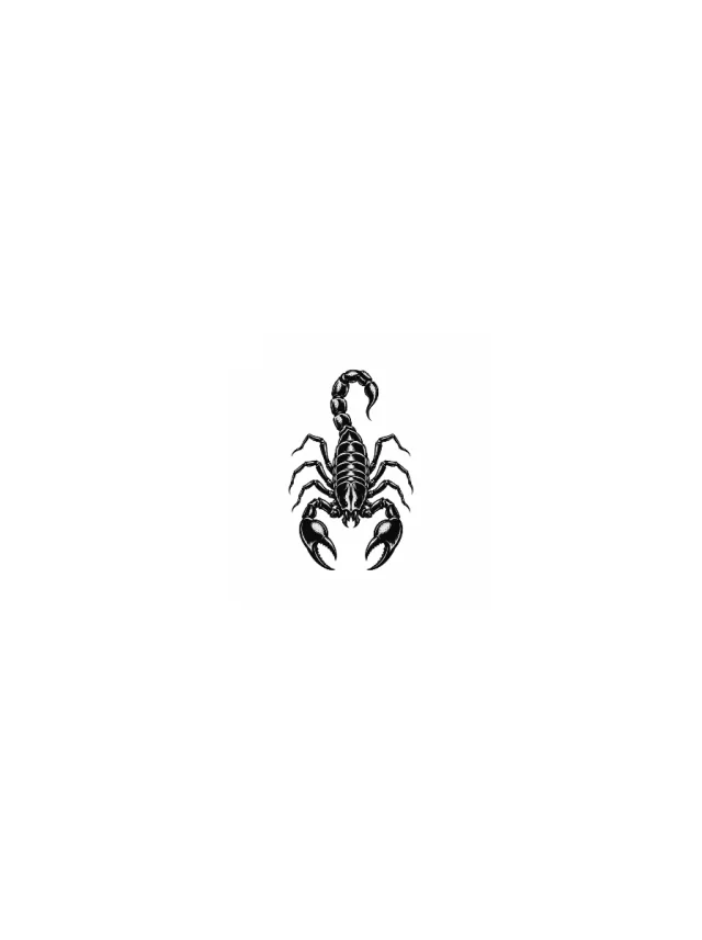 Blackwork Scorpion Hip Tattoo clean design