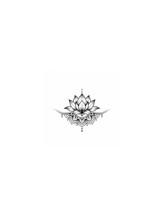 Dotwork Lotus Mandala Lower Back Tattoo clean design