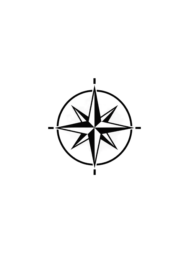 Blackwork Compass Forearm Tattoo clean design