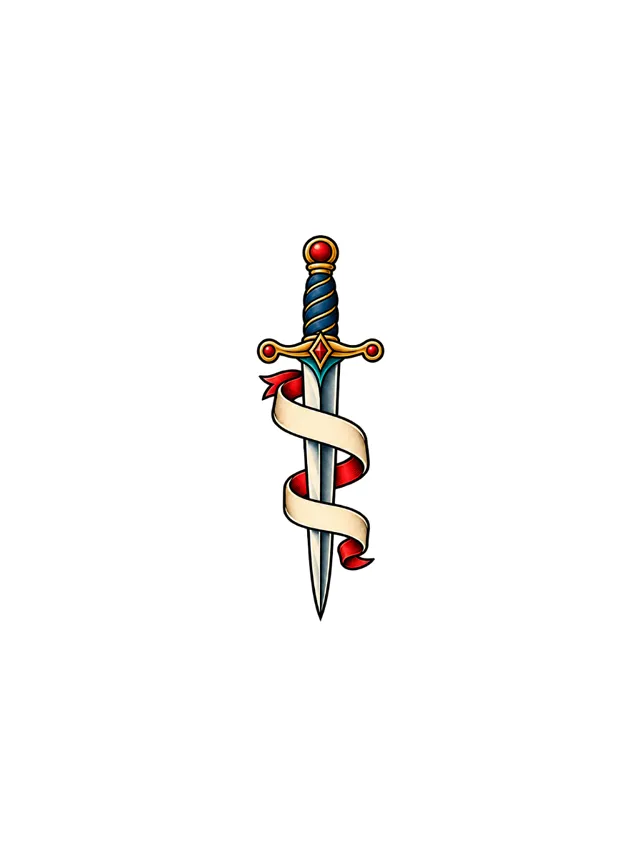 Old School Sword Inner Forearm Tattoo clean design