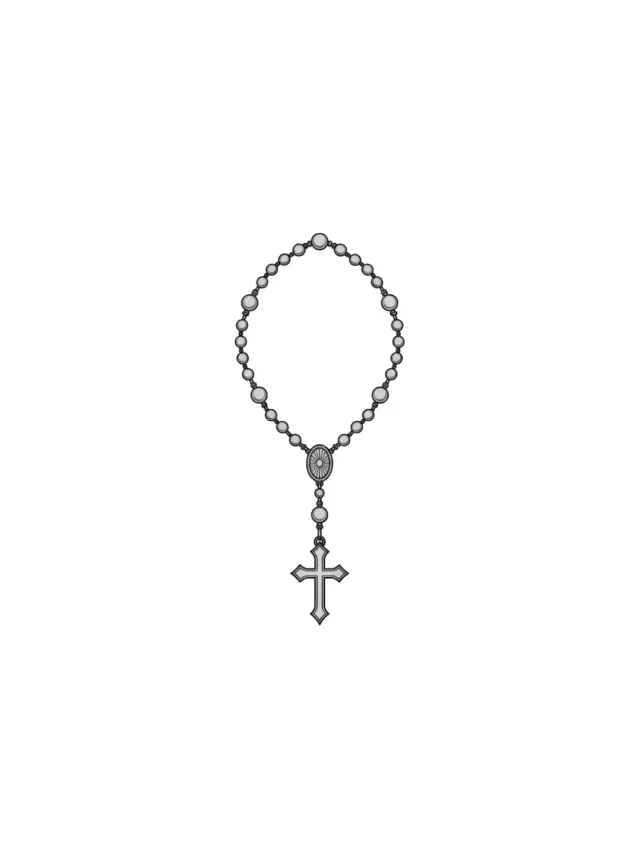 Rosary Cross Tattoo clean design