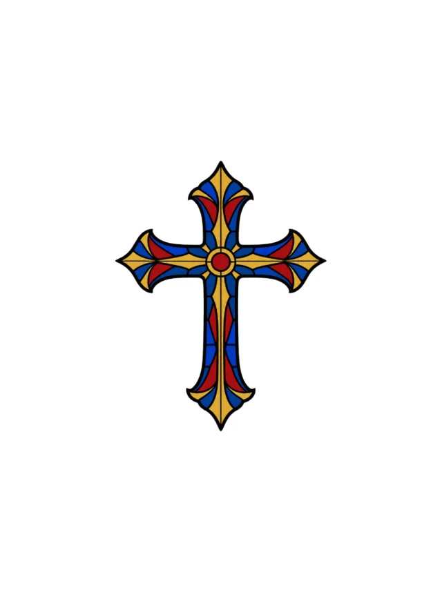 Stained Cross Tattoo clean design
