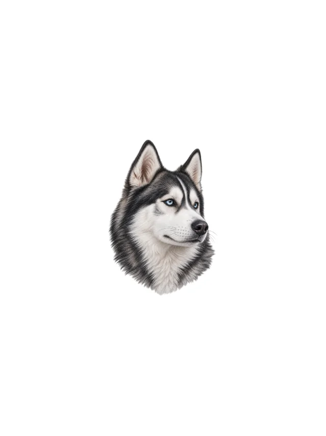 Color Realism Husky Tattoo clean design