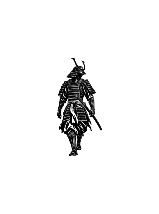 Samurai Walking Tattoo clean design