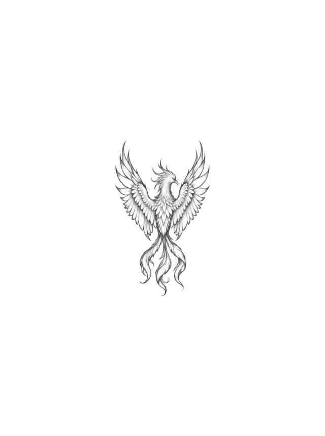 Fine-Line Ascending Phoenix Forearm Tattoo clean design