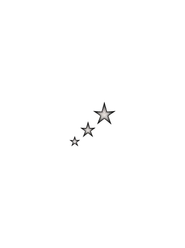Dotwork Three Stars Face Tattoo clean design