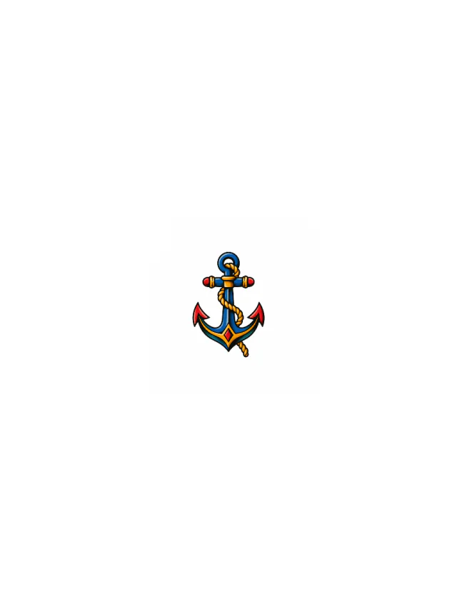 Old School Anchor Ankle Tattoo clean design