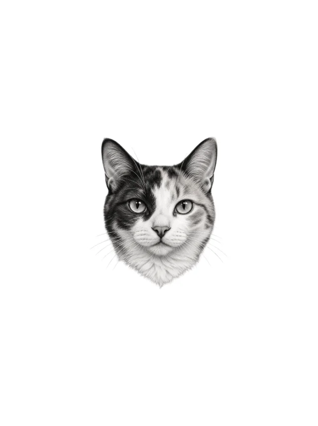 Micro Realism Calico Tattoo clean design