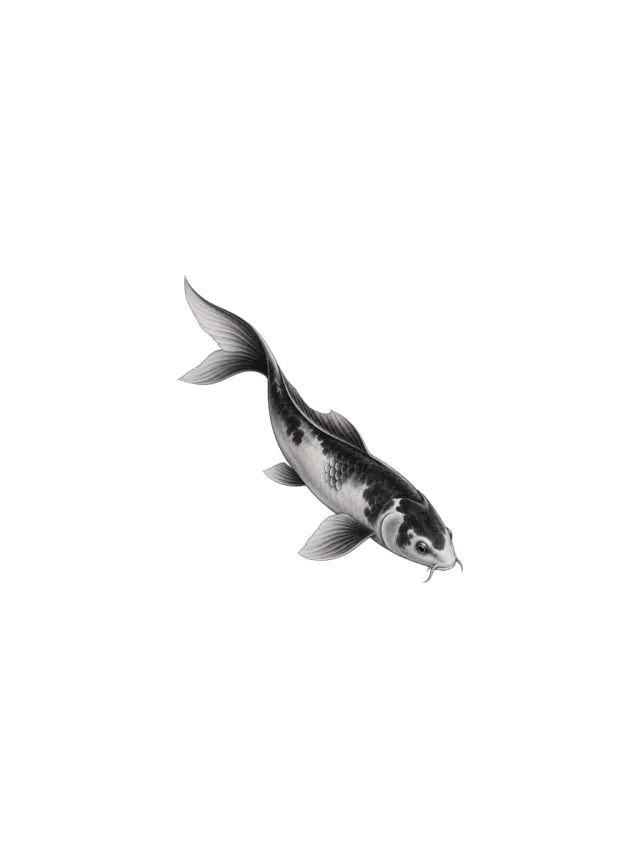 Downward Micro Realism Koi Tattoo clean design