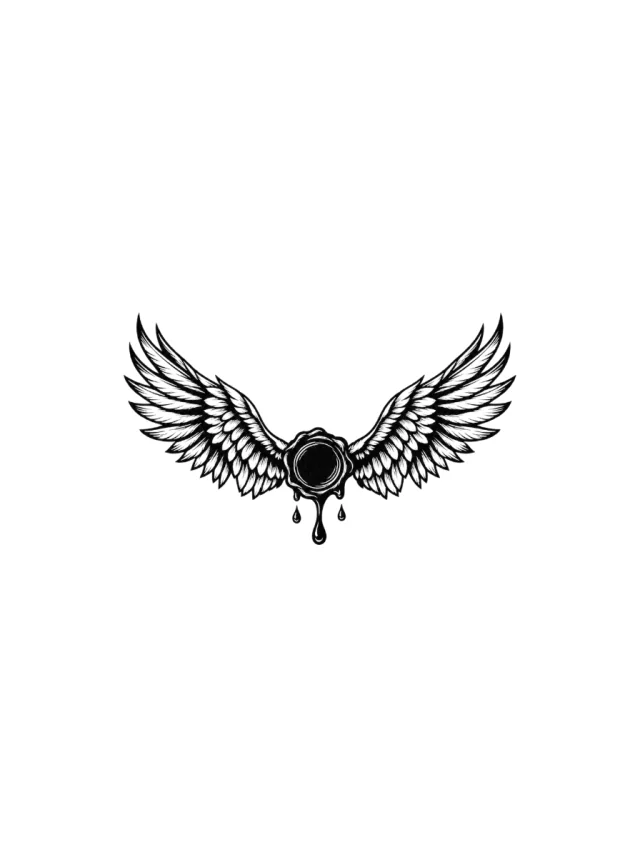 Icarus Wing and Wax Emblem Tattoo clean design