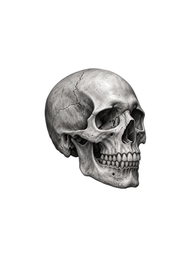 Tatuaje de calavera en la pantorrilla, diseño limpio