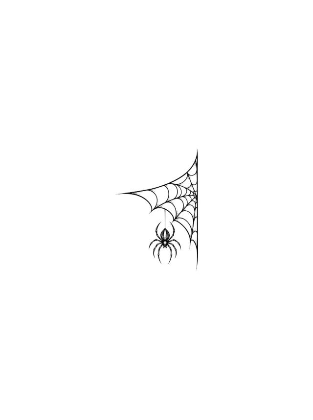 Blackwork Spider Web Neck Tattoo clean design