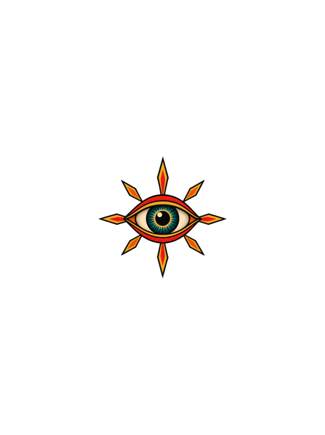 Old School Eye Neck Tattoo clean design