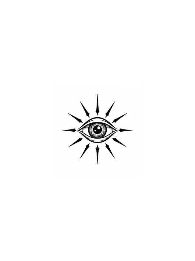 Blackwork Eye Elbow Tattoo clean design