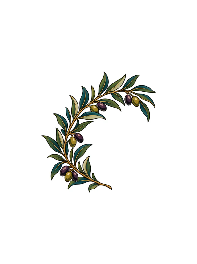 Olive Branch Arc Tattoo clean design