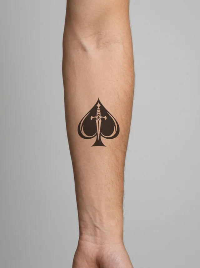Spade Dagger Tattoo on-skin preview