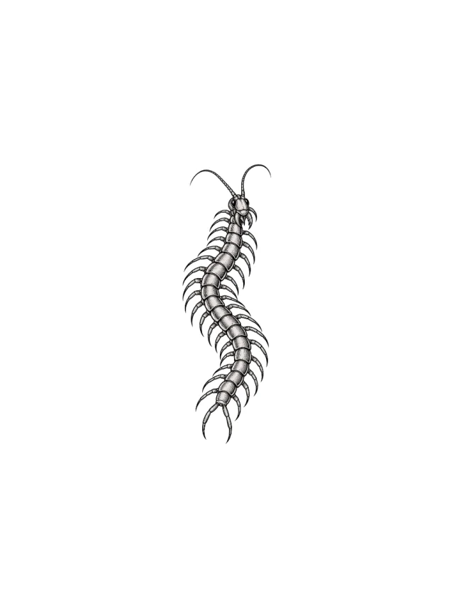 Centipede Upright Tattoo clean design