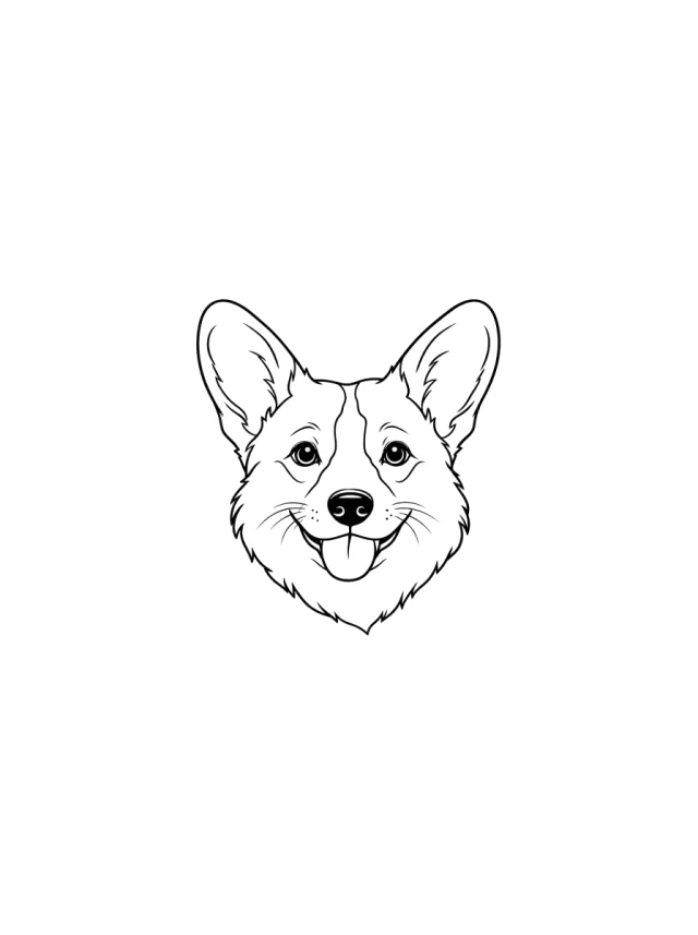 Minimalist Corgi Tattoo clean design