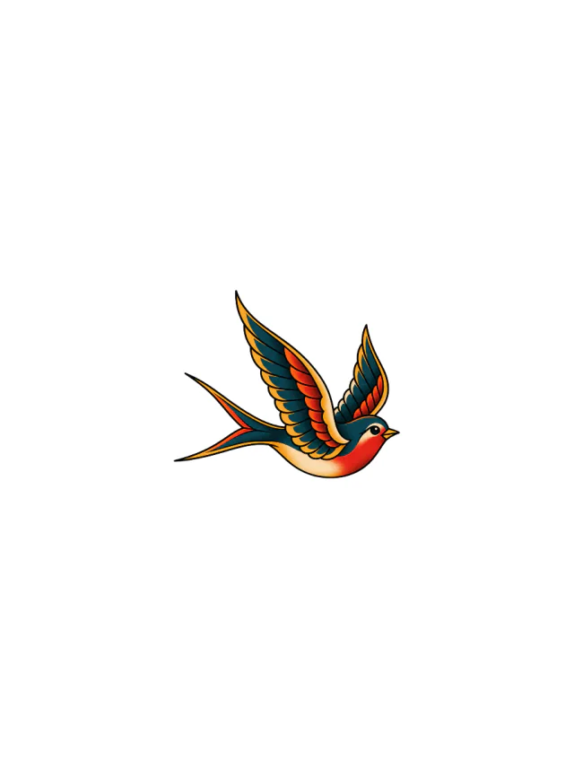 Old School Swallow Face Tattoo clean design