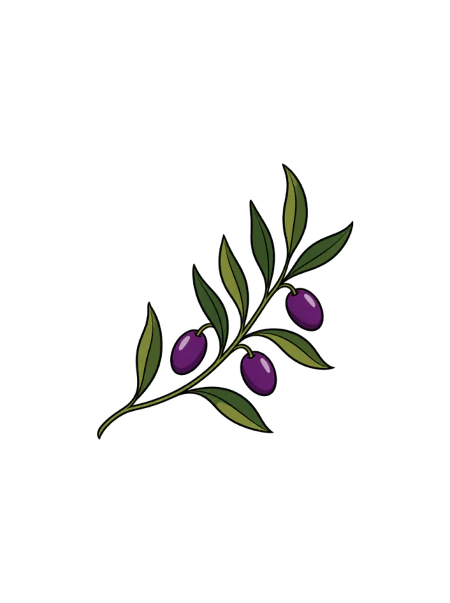 Green Olive Branch Tattoo clean design