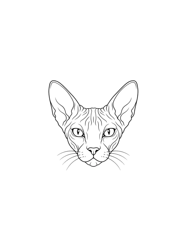 Minimalist Sphynx Tattoo clean design