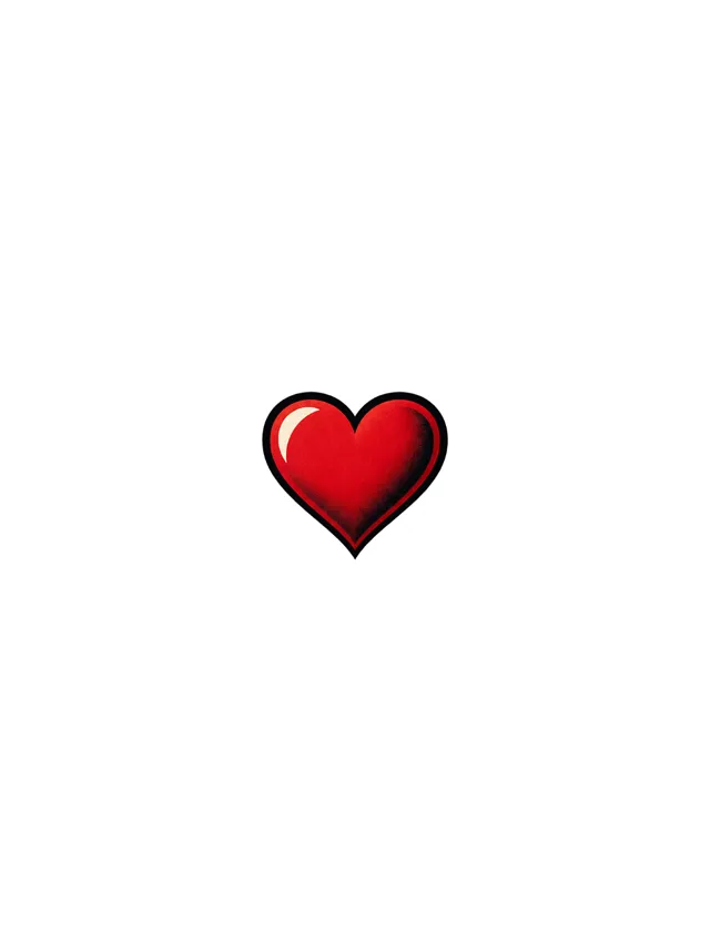 Old School Red Heart Finger Tattoo clean design