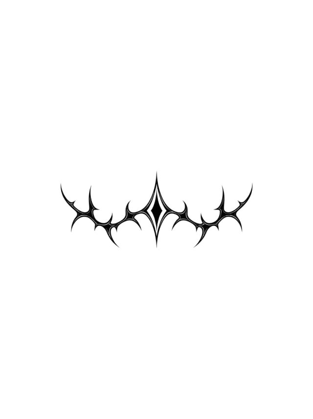 Lower Belly Gothic Diamond Crest Tattoo clean design