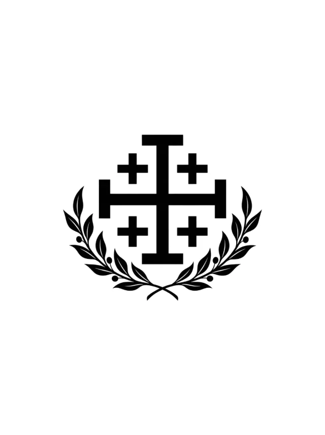 Jerusalem Cross with Laurel Tattoo clean design