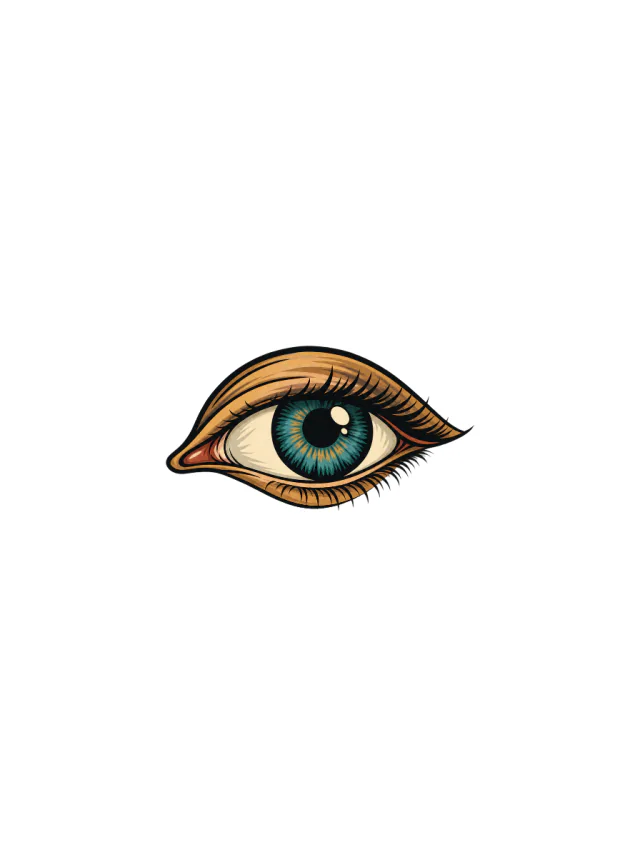 Teal Eye Neo-Traditional Tattoo clean design