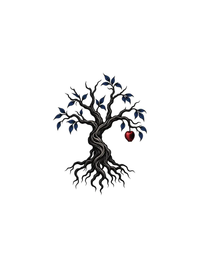 Poison-Tree Emblem with a Black Trunk Tattoo clean design