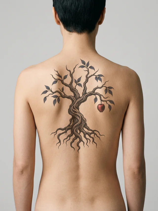 Poison-Tree Emblem with a Black Trunk Tattoo on-skin preview