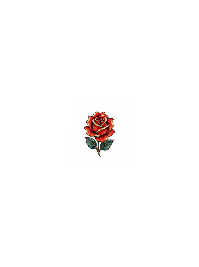 Neo-Traditional Rose Ankle Tattoo clean design