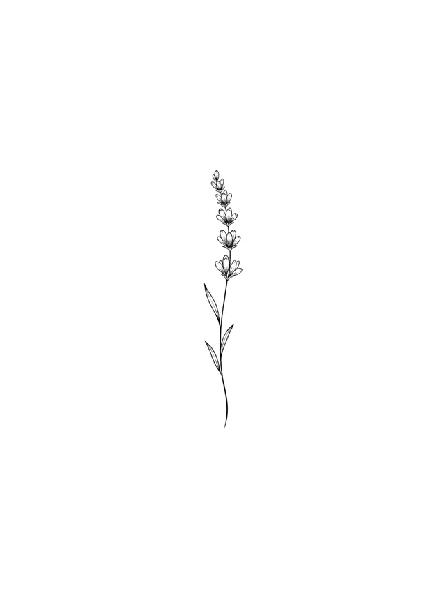 Minimalist Lavender Spine Tattoo clean design