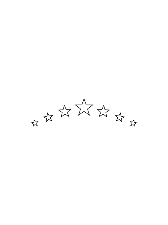 Fine Line Star Row Collarbone Tattoo clean design