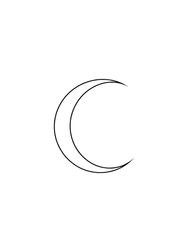 Tatuagem de lua crescente no braço, desenho limpo