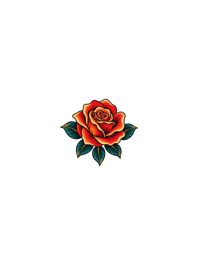 Neo-Traditional Rose Face Tattoo clean design