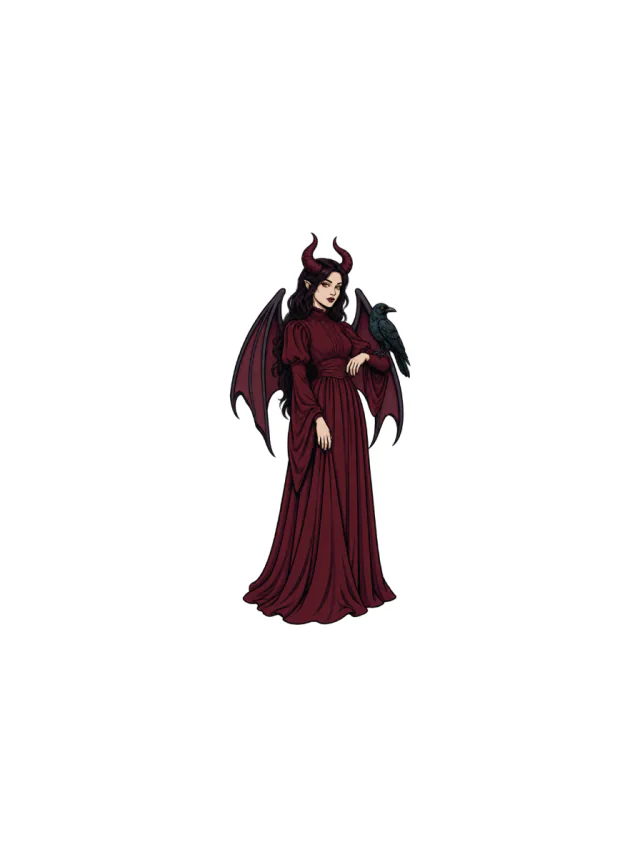 Succubus Raven Companion Tattoo clean design